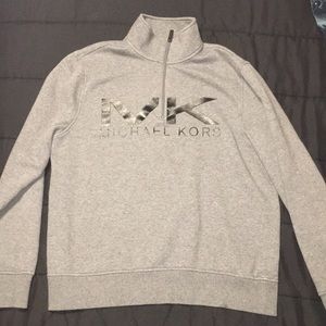 Michael Kors big logo quarter zip pullover sweater